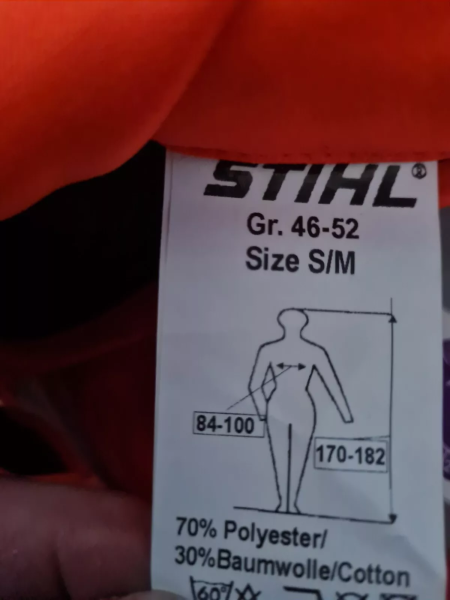 Stihl Schnittschutz Beinlinge orange Forstschutz Waldarbeiter rundum Forst THW